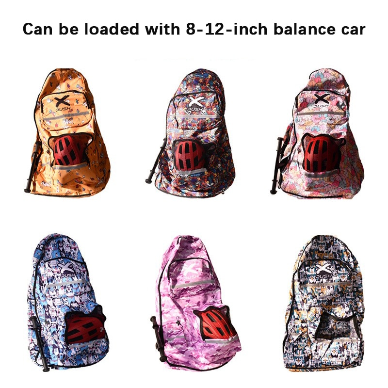 Xpush-어린이 핸드백 롤러코스터 밸런스 자동차 로딩 가방, 8-12 인치 보관 가방, 헬멧 자전거 가방 포함